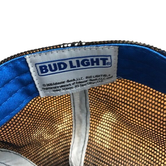 Bud Light Budweiser Adjustable Trucker Hat Cap Blue Mesh Back H3 Headwear EUC - Picture 7 of 8
